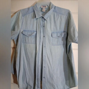 Main Street blues 1X denim shirt (Rox167)